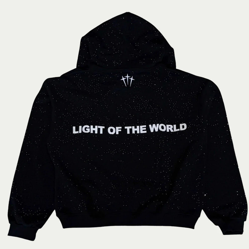 JESUS IS THE LIGHT RHINESTONE HOODIE