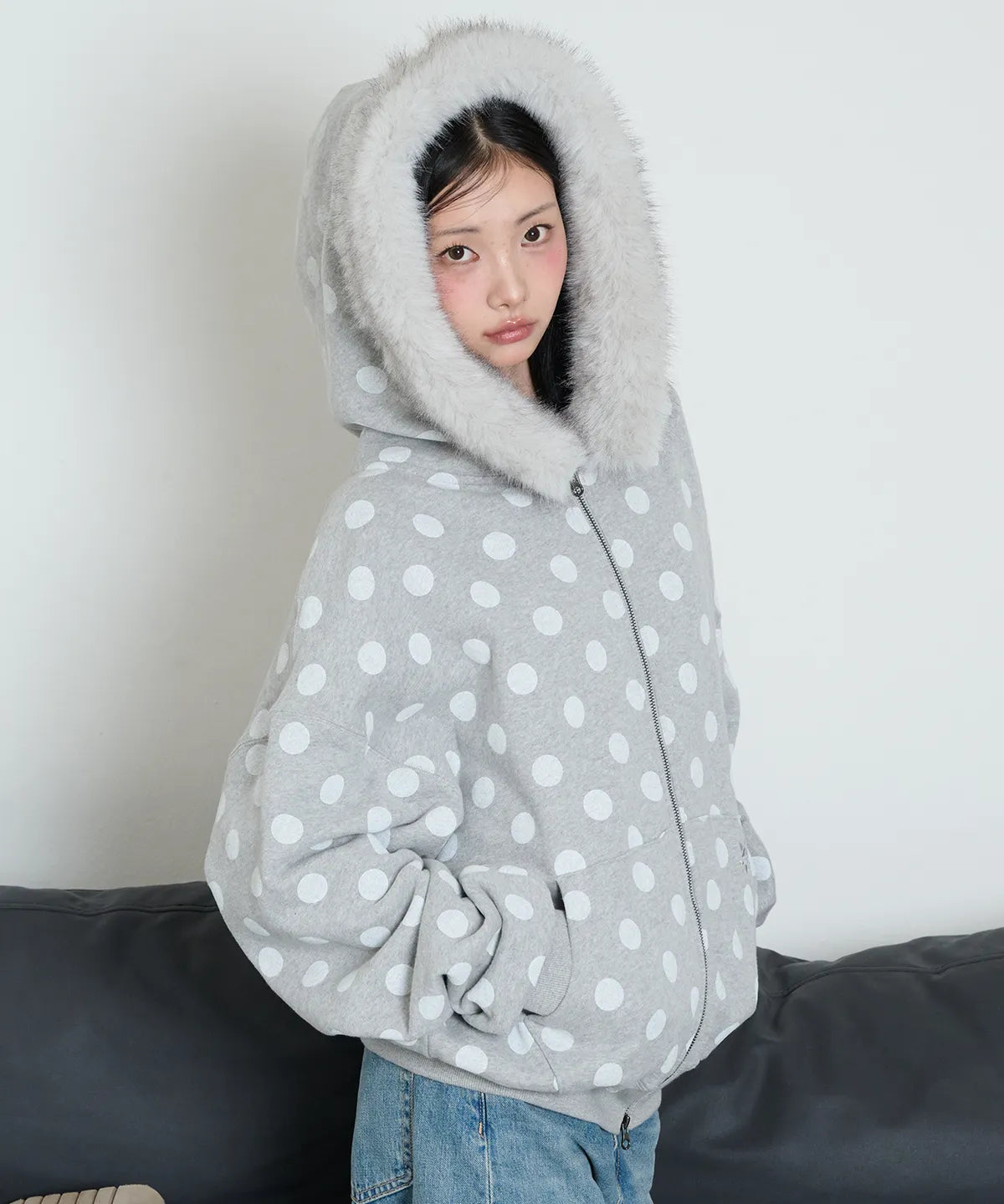 Halo Dot Fur Hoodie