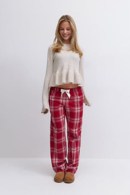 Ribbon Flannel PJ Top
