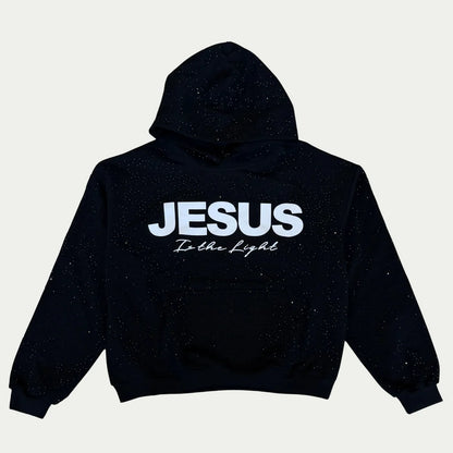 JESUS IS THE LIGHT RHINESTONE HOODIE