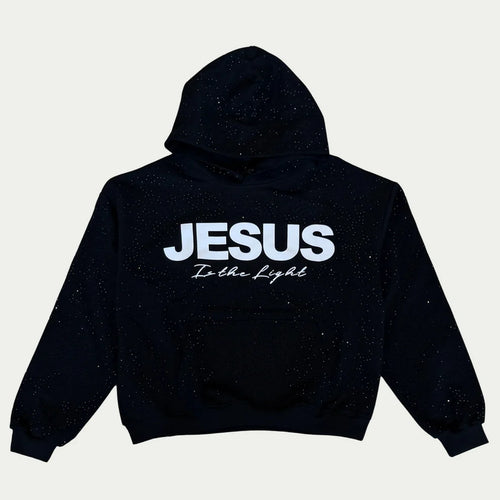 JESUS IS THE LIGHT RHINESTONE HOODIE