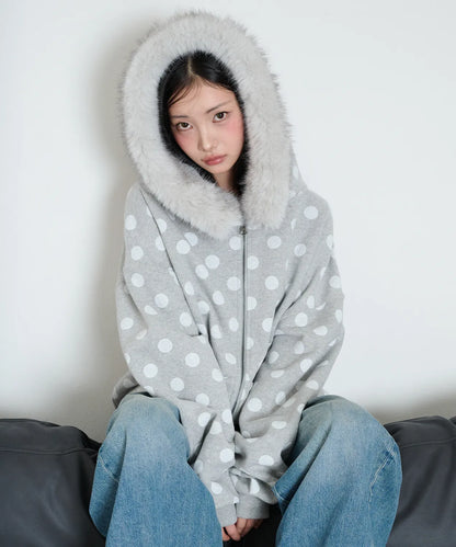 Halo Dot Fur Hoodie