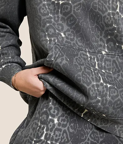 Washed Cheetah Hooded Sweatshirt