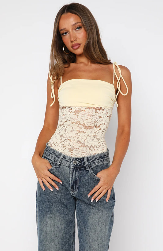 Lemon Lace Bodysuit