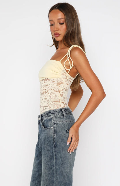 Lemon Lace Bodysuit