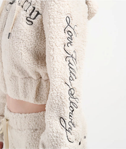 Ivory Sherpa Zip Hoodie
