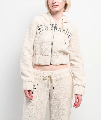 Ivory Sherpa Zip Hoodie