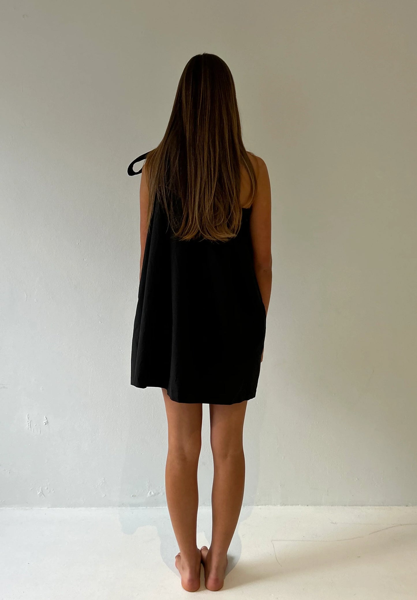 Noir Bow Mini Dress