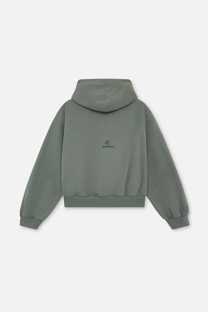 Scuffer Green Distressed Hoodie