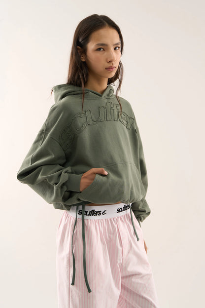 Scuffer Green Distressed Hoodie