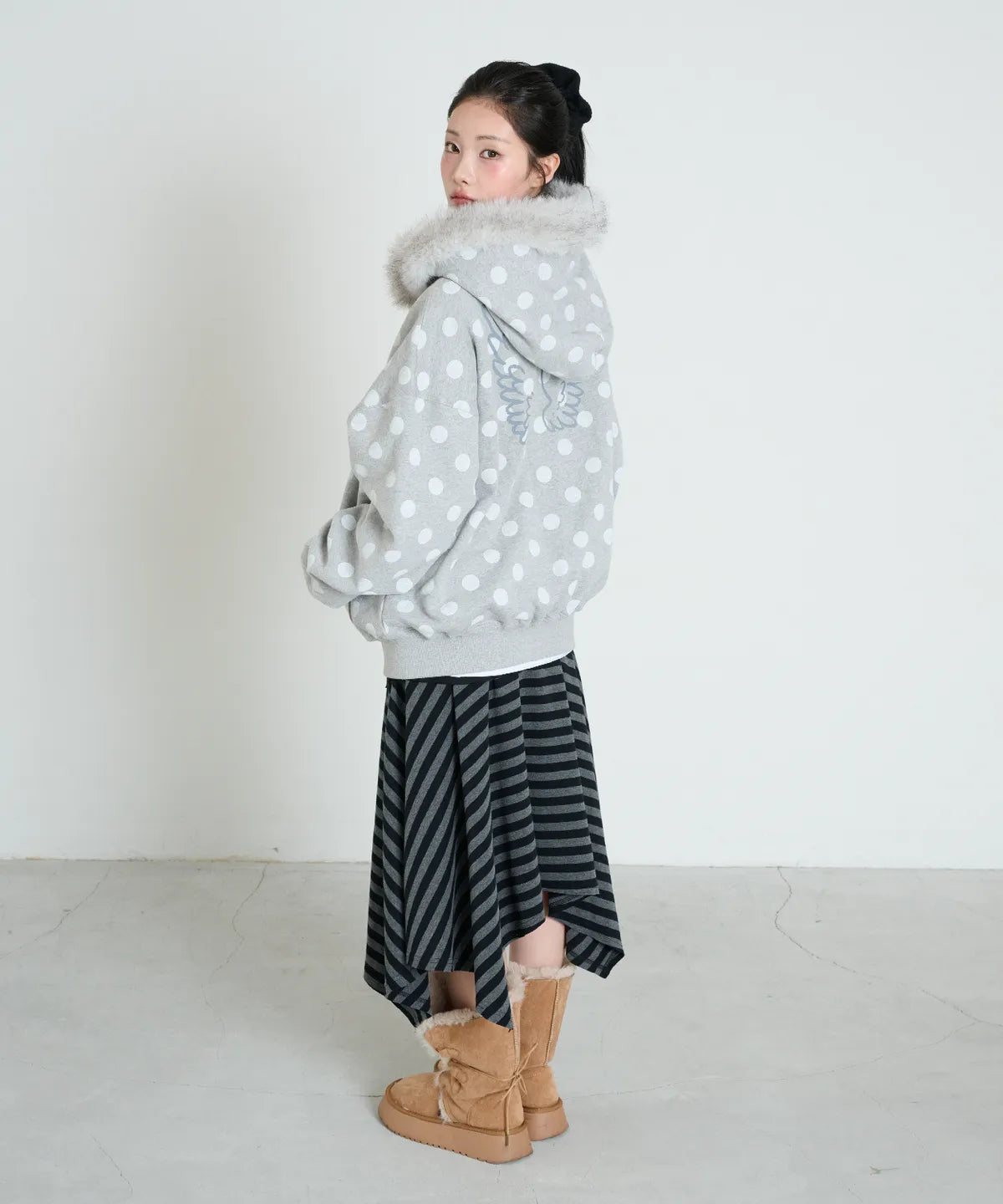 Halo Dot Fur Hoodie