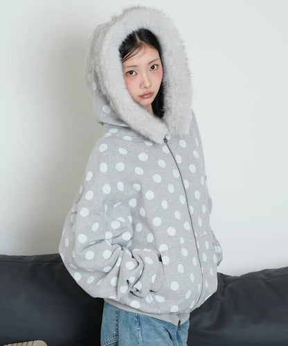 Halo Dot Fur Hoodie